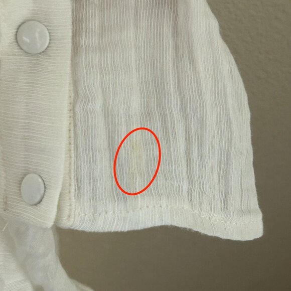 Marie Labarelle White Long‎ Sleeve Button-Up Top X-Large Cotton Blend Womens - Picture 11 of 16